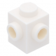 LEGO kocka 1x1 két egymás melletti oldalán egy-egy bütyökkel, fehér (26604)